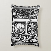 Letter F Middeleeuws Monogram Art Nouveau Accent Kussen (Achterkant (Verticaal))