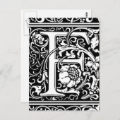 Letter F Middeleeuws Monogram Art Nouveau Briefkaart (Voorkant / Achterkant)