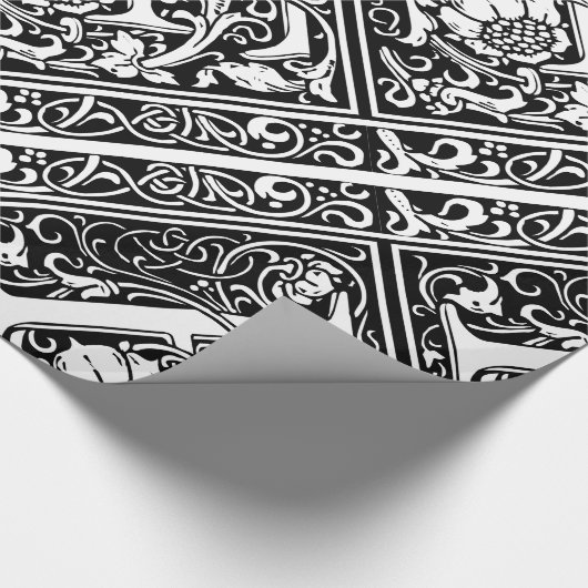 Letter F Middeleeuws Monogram Art Nouveau Cadeaupapier (Hoek)