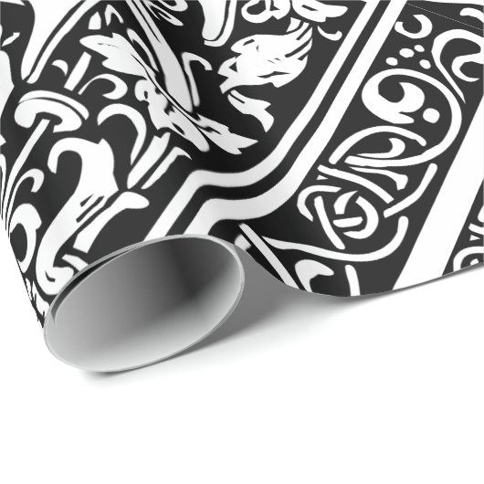 Letter F Middeleeuws Monogram Art Nouveau Cadeaupapier (Rol Hoek)