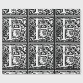 Letter F Middeleeuws Monogram Art Nouveau Cadeaupapier (Vlak)