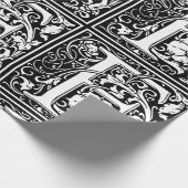 Letter F Middeleeuws Monogram Art Nouveau Cadeaupapier (Hoek)