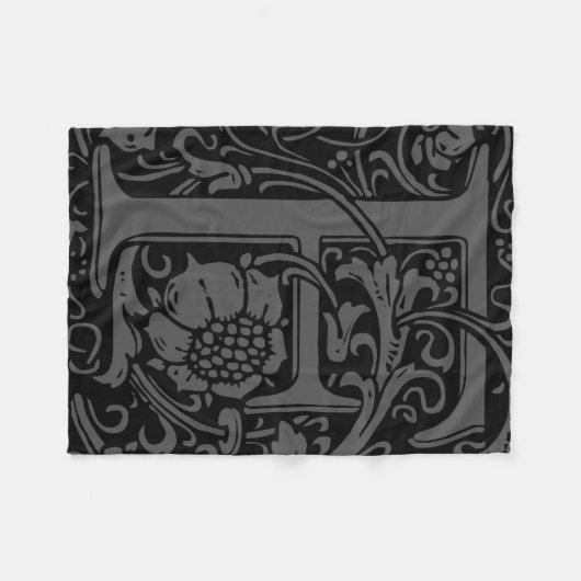 Letter F Middeleeuws Monogram Art Nouveau Fleece Deken (Voorkant (Horizontaal))