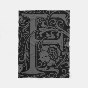 Letter F Middeleeuws Monogram Art Nouveau Fleece Deken