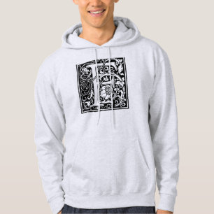 Letter F Middeleeuws Monogram Art Nouveau Hoodie