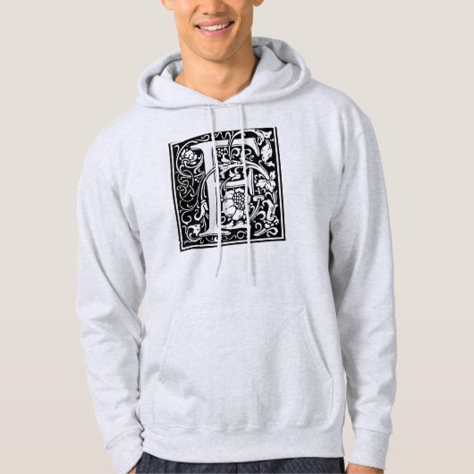 Letter F Middeleeuws Monogram Art Nouveau Hoodie (Voorkant)