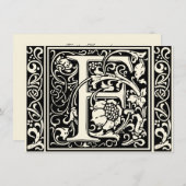 Letter F Middeleeuws Monogram Art Nouveau Kaart (Voorkant / Achterkant)