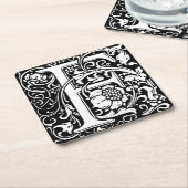 Letter F Middeleeuws Monogram Art Nouveau Kartonnen Onderzetters (Schuin)