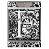 Letter F Middeleeuws Monogram Art Nouveau Klembord (Voorkant)