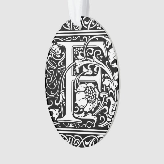 Letter F Middeleeuws Monogram Art Nouveau Ornament (voorkant)