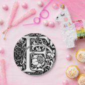 Letter F Middeleeuws Monogram Art Nouveau Papieren Bordje (Feest)