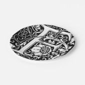 Letter F Middeleeuws Monogram Art Nouveau Papieren Bordje (Gekanteld)