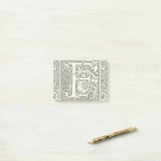 Letter F Middeleeuws Monogram Art Nouveau Post-it® Notes (Op bureau)