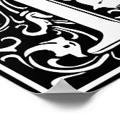 Letter F Middeleeuws Monogram Art Nouveau Poster (Hoek)