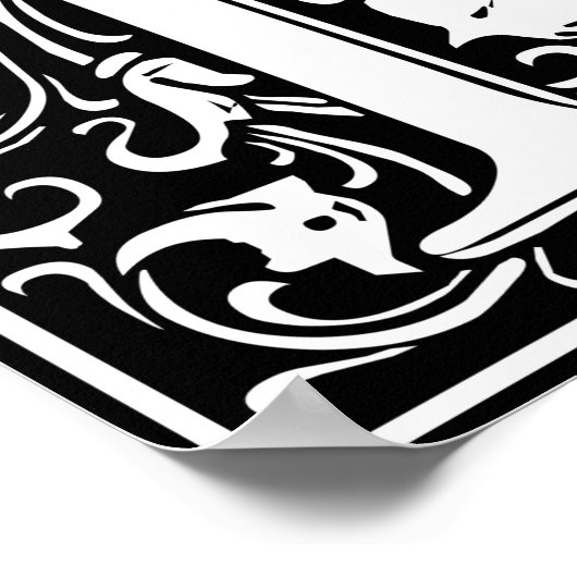 Letter F Middeleeuws Monogram Art Nouveau Poster (Hoek)