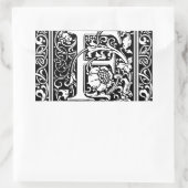 Letter F Middeleeuws Monogram Art Nouveau Rechthoekige Sticker (Tas)