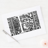 Letter F Middeleeuws Monogram Art Nouveau Rechthoekige Sticker (Envelop)