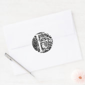 Letter F Middeleeuws Monogram Art Nouveau Ronde Sticker (Envelop)