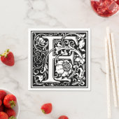 Letter F Middeleeuws Monogram Art Nouveau Servetten (Insitu)