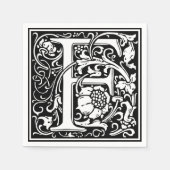 Letter F Middeleeuws Monogram Art Nouveau Servetten (Voorkant)