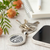 Letter F Middeleeuws Monogram Art Nouveau Sleutelhanger (Zijkant)