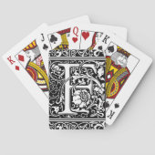 Letter F Middeleeuws Monogram Art Nouveau Speelkaarten (Achterkant)