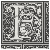 Letter F Middeleeuws Monogram Art Nouveau Stof (Close Up)