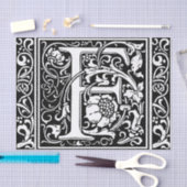 Letter F Middeleeuws Monogram Art Nouveau Tissuepapier (Craft)