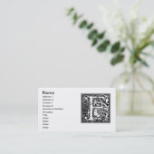 Letter F Middeleeuws Monogram Art Nouveau Visitekaartje (Staand voorkant)