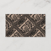 Letter F Middeleeuws Monogram Art Nouveau Visitekaartje (Achterkant)