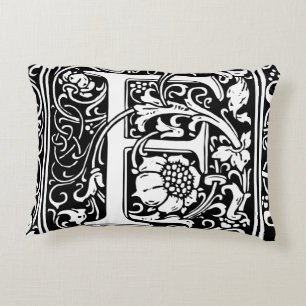 Letter F Middeleeuwse Monogram Art Nouveau Accent Kussen