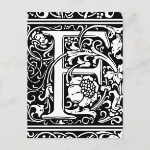 Letter F Middeleeuwse Monogram Art Nouveau Briefkaart