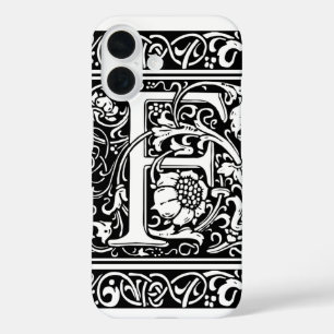 Letter F Middeleeuwse Monogram Art Nouveau iPhone 16 Hoesje