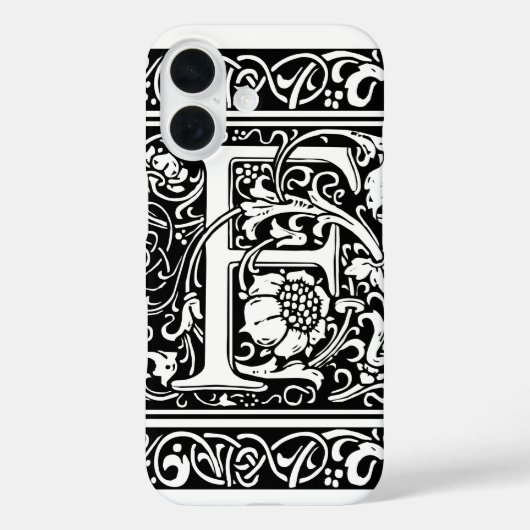 Letter F Middeleeuwse Monogram Art Nouveau Case-Mate iPhone Case (Achterkant)