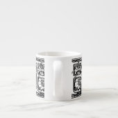 Letter F Middeleeuwse Monogram Art Nouveau Espresso Kop (Achterkant)