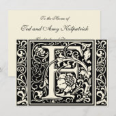 Letter F Middeleeuwse Monogram Art Nouveau Kaart (Voorkant / Achterkant)