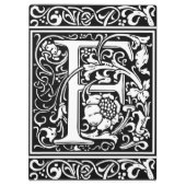 Letter F Middeleeuwse Monogram Art Nouveau Klembord (Achterkant)