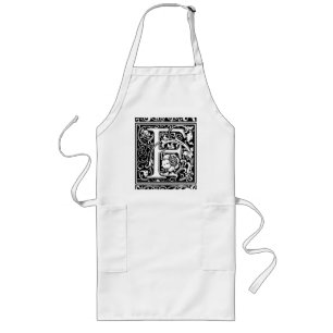 Letter F Middeleeuwse Monogram Art Nouveau Lang Schort