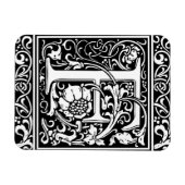 Letter F Middeleeuwse Monogram Art Nouveau Magneet (Horizontaal)