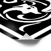 Letter F Middeleeuwse Monogram Art Nouveau Perfect Poster (Hoek)