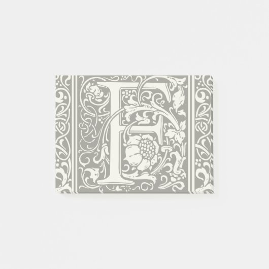 Letter F Middeleeuwse Monogram Art Nouveau Post-it® Notes (Voorkant)