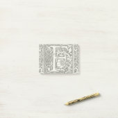 Letter F Middeleeuwse Monogram Art Nouveau Post-it® Notes (Op bureau)