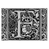 Letter F Middeleeuwse Monogram Art Nouveau Snijplank (Voorkant)