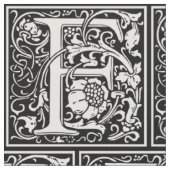 Letter F Middeleeuwse Monogram Art Nouveau Stof (Close Up)