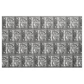 Letter F Middeleeuwse Monogram Art Nouveau Stof (Fat Quarter)