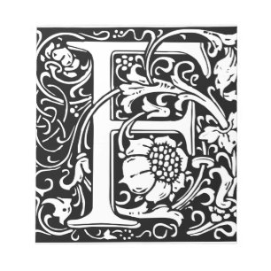 Letter F Middeleeuwse Monogram Vintage Initiaal Notitieblok