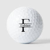 Letter F Monogram Aangepaste naam Golfballen (Voorkant)