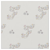 Letter F monogram bloemen tekst aangepaste stof (Close Up)