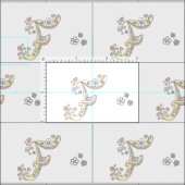 Letter F monogram bloemen tekst aangepaste stof (Delen)
