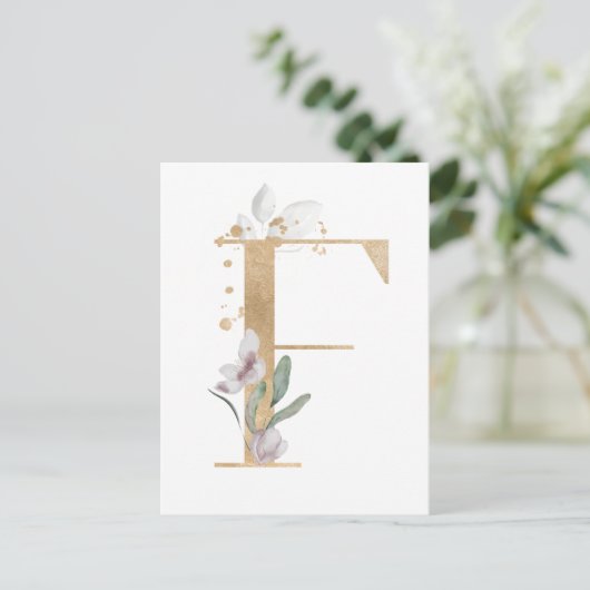 Letter F Monogram Briefkaart (Staand voorkant)